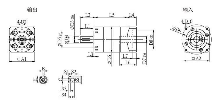 機械手行業用伺服行星減速機圖紙